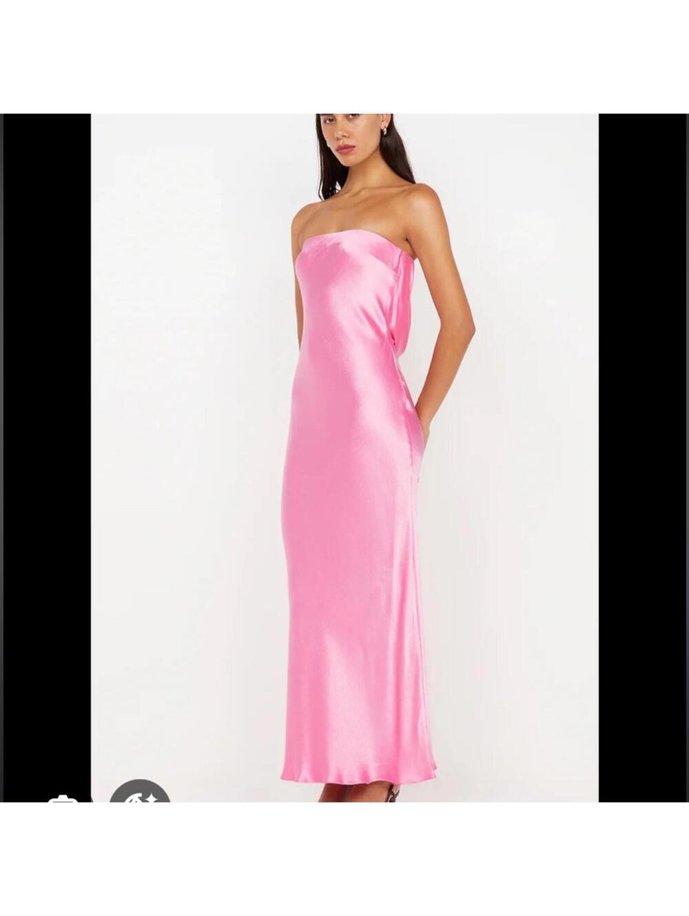 Bec + Bridge Moon Dance Strapless Dress in Candy Pink